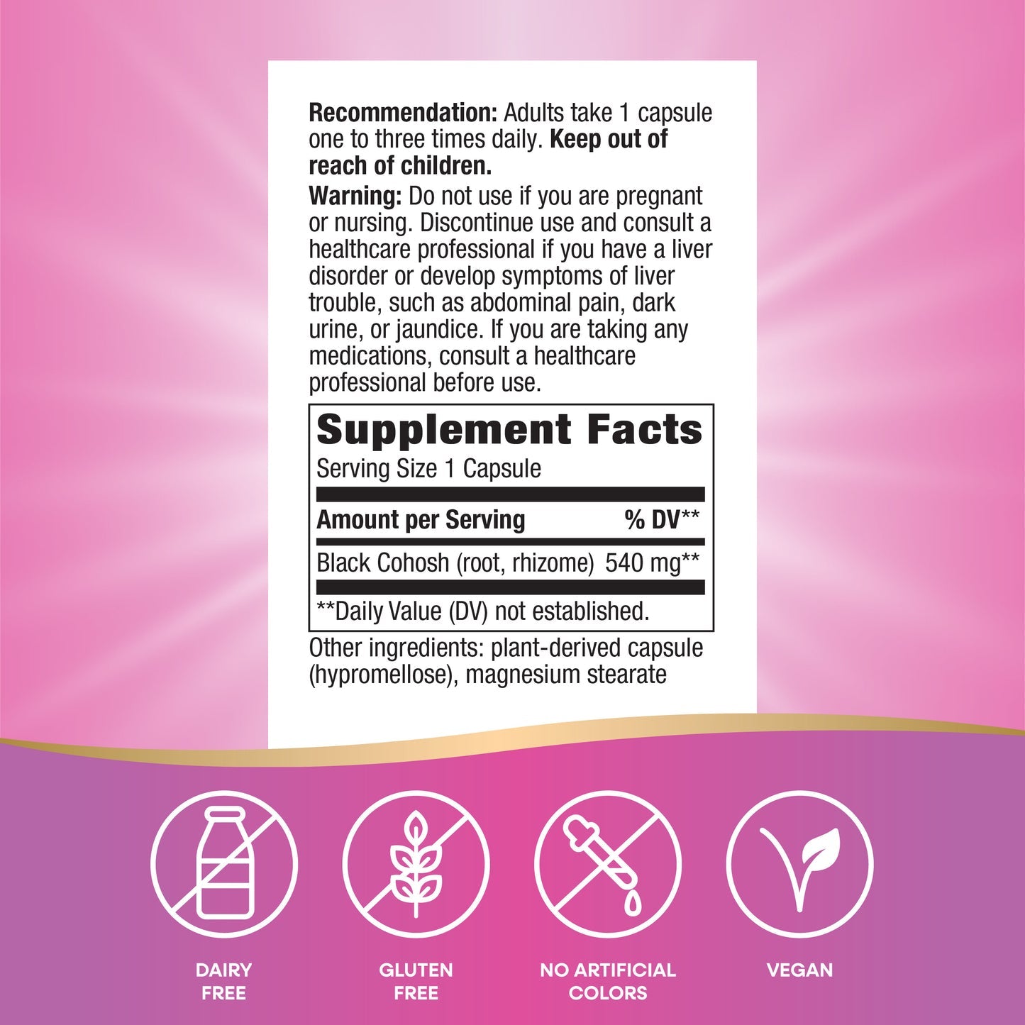 Nature's Way® Black Cohosh Root | 180 Cápsulas Veganas