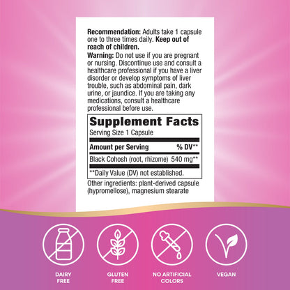 Nature's Way® Black Cohosh Root | 180 Cápsulas Veganas