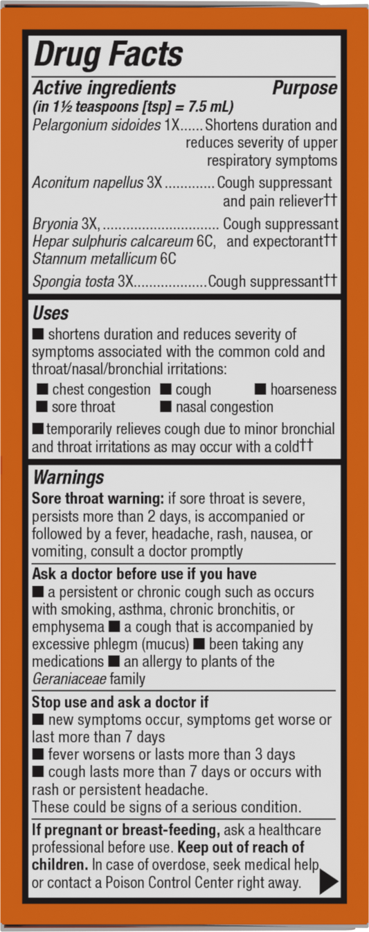 Nature's Way® Umcka® Cough Syrup | Jarabe Homeopático para la Tos | 4 fl oz (118 mL)