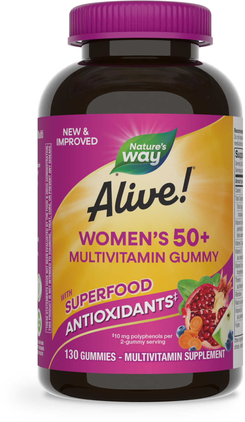 Nature's Way® Alive!® Multivitamínico para Mujeres 50+ en Gomitas | Sabor Frutos Rojos | 130 Gomitas