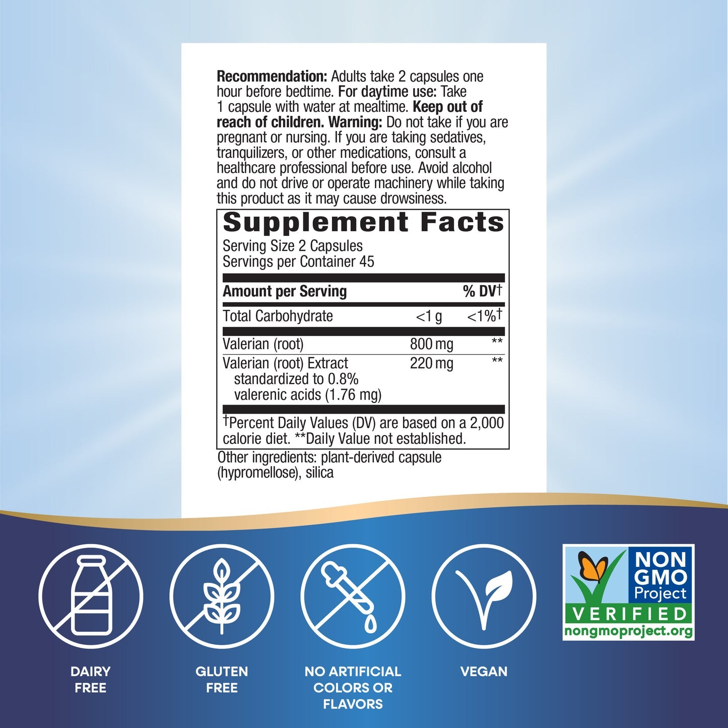 Nature's Way® Valerian Standardized Extract | Extracto Estandarizado de Valeriana | 90 Cápsulas Vegetales