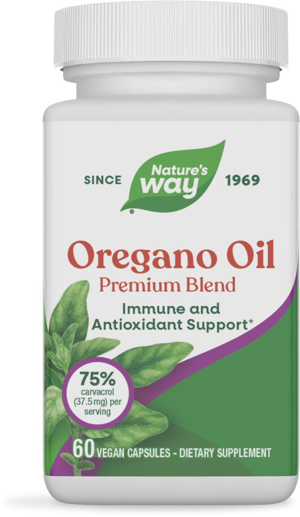 Nature's Way® Oregano Oil | Aceite de Orégano Estandarizado | 60 Cápsulas Líquidas Vegetales