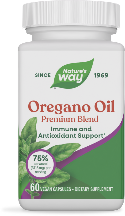 Nature's Way® Oregano Oil | Aceite de Orégano Estandarizado | 60 Cápsulas Líquidas Vegetales