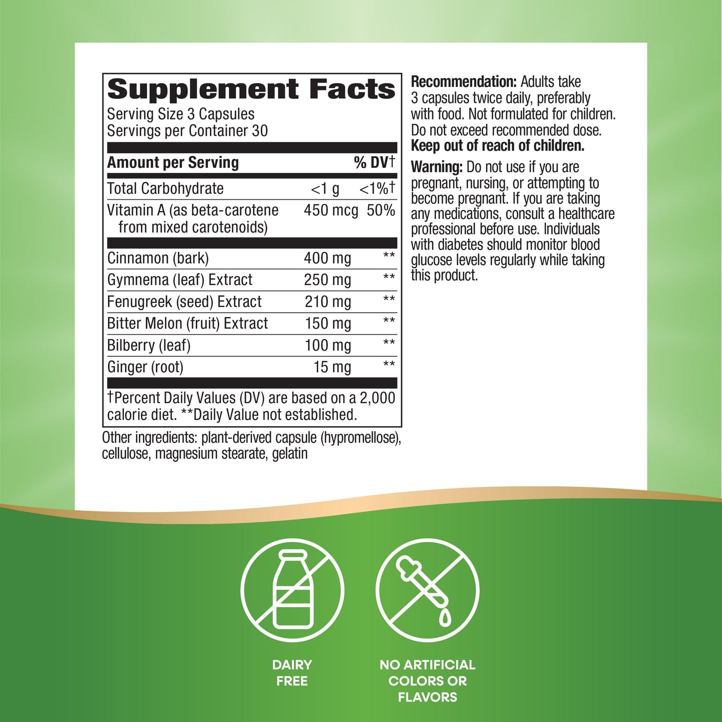 Nature's Way® Blood Sugar Manager® | Apoyo al Metabolismo de la Glucosa | 90 Cápsulas Vegetales