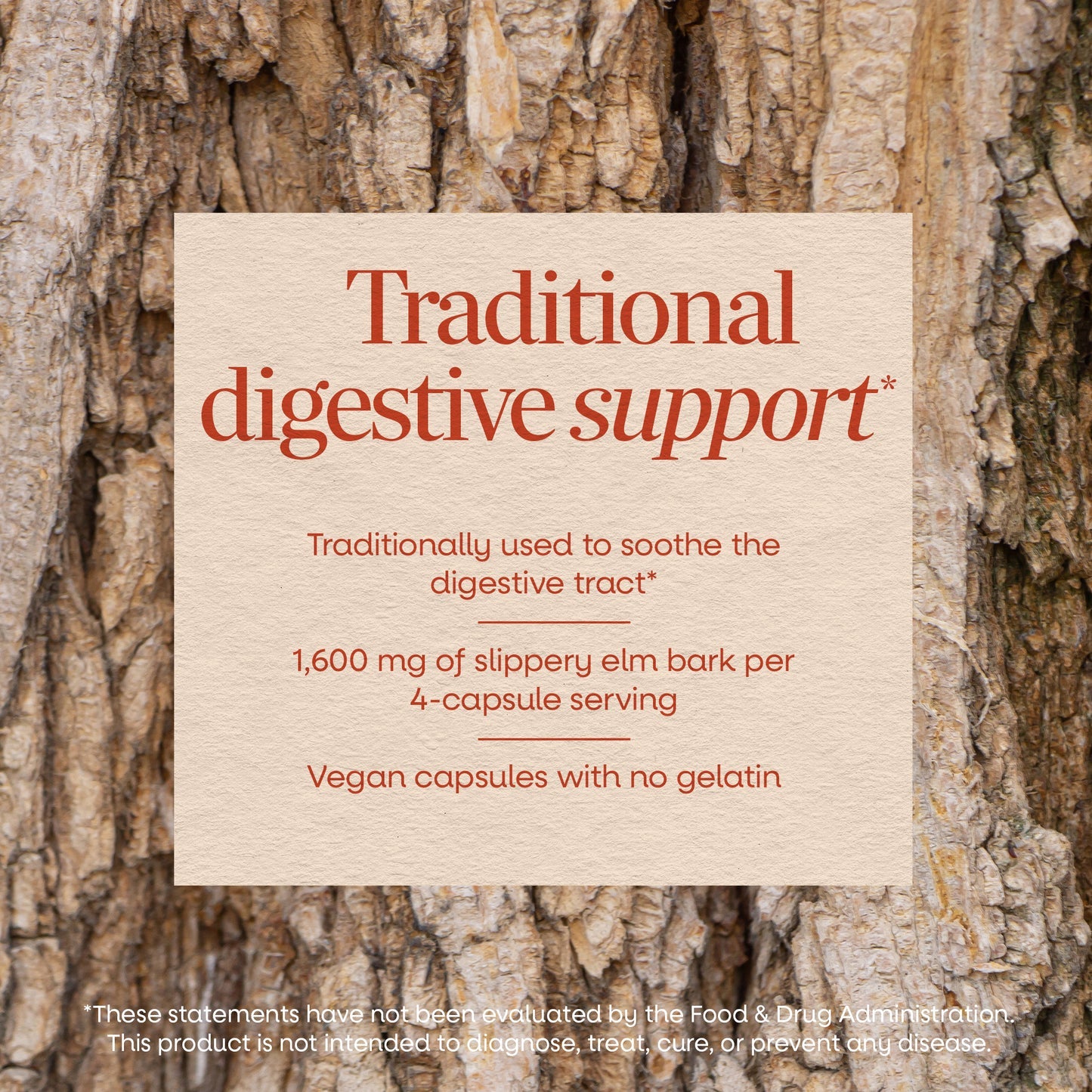 Nature's Way® Slippery Elm Bark | 100 Cápsulas Veganas