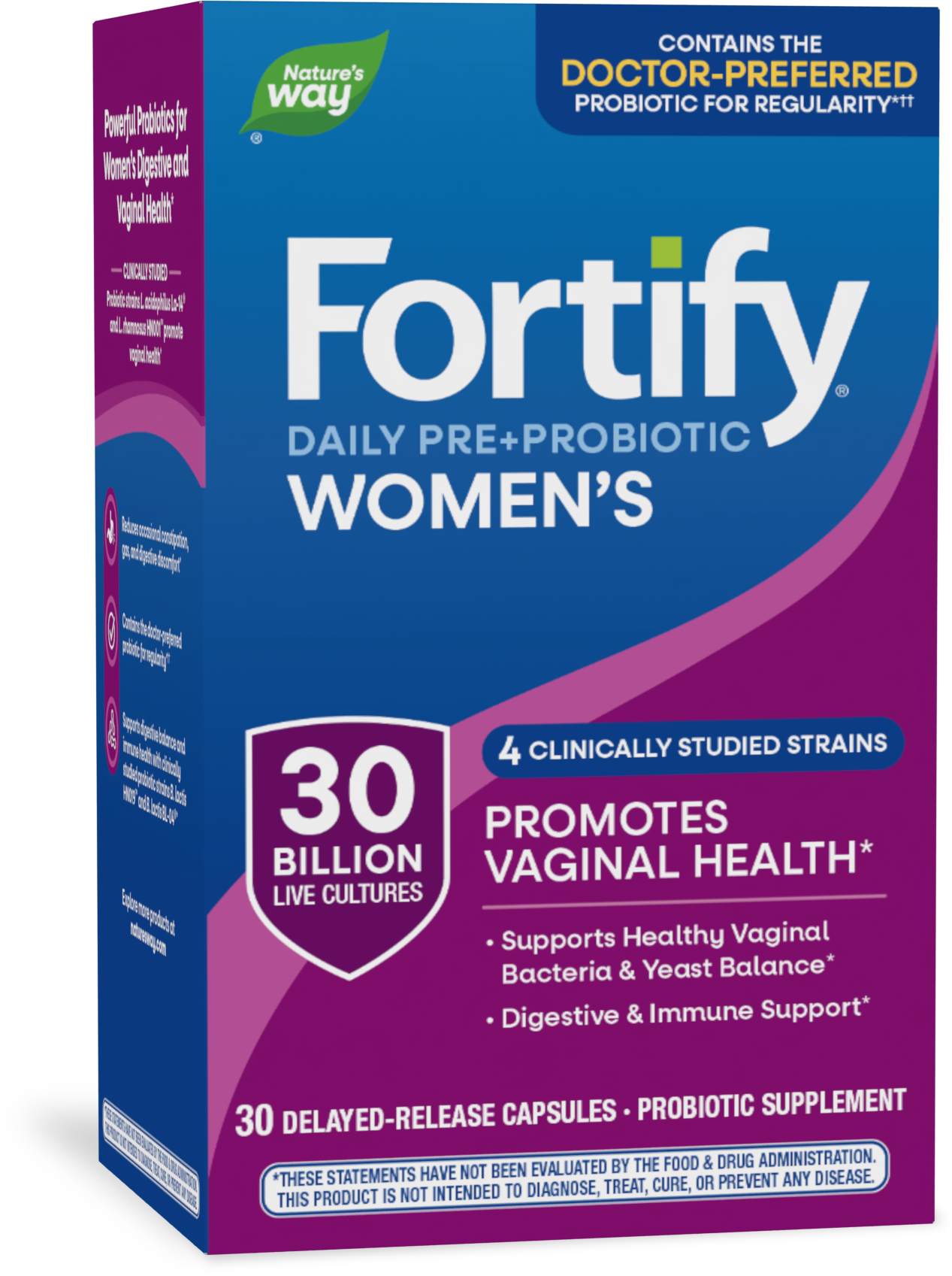 Nature's Way® Fortify® Women's Daily Pre+Probiotic 30 Billion | 30 Cápsulas Vegetales