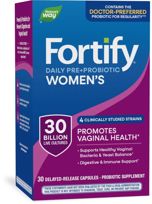 Nature's Way® Fortify® Women's Daily Pre+Probiotic 30 Billion | 30 Cápsulas Vegetales