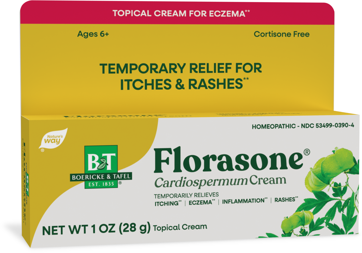 Boericke & Tafel® Florasone® Cream | Crema Homeopática para Picazón e Irritación | 1 oz (28 g)