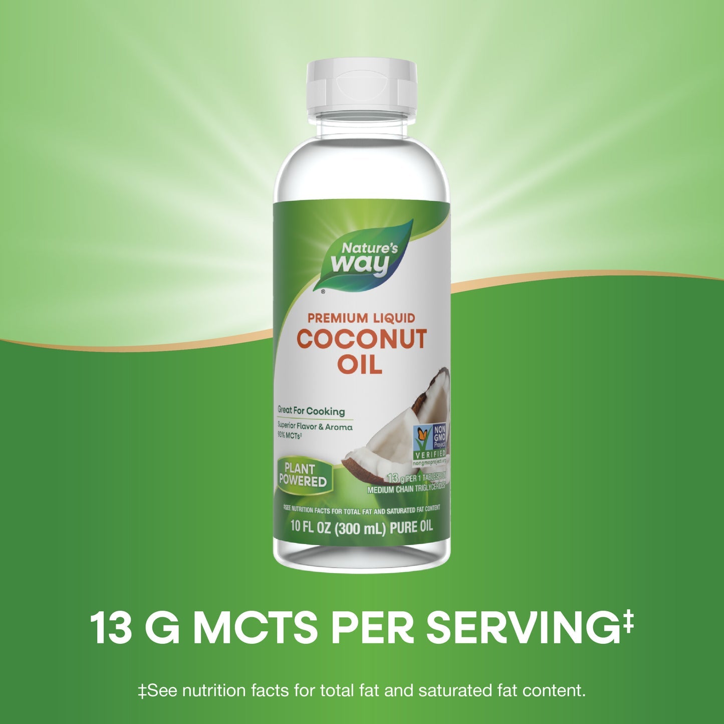Nature's Way® Liquid Coconut Oil | Aceite de Coco Líquido | 10 fl oz (300 mL)