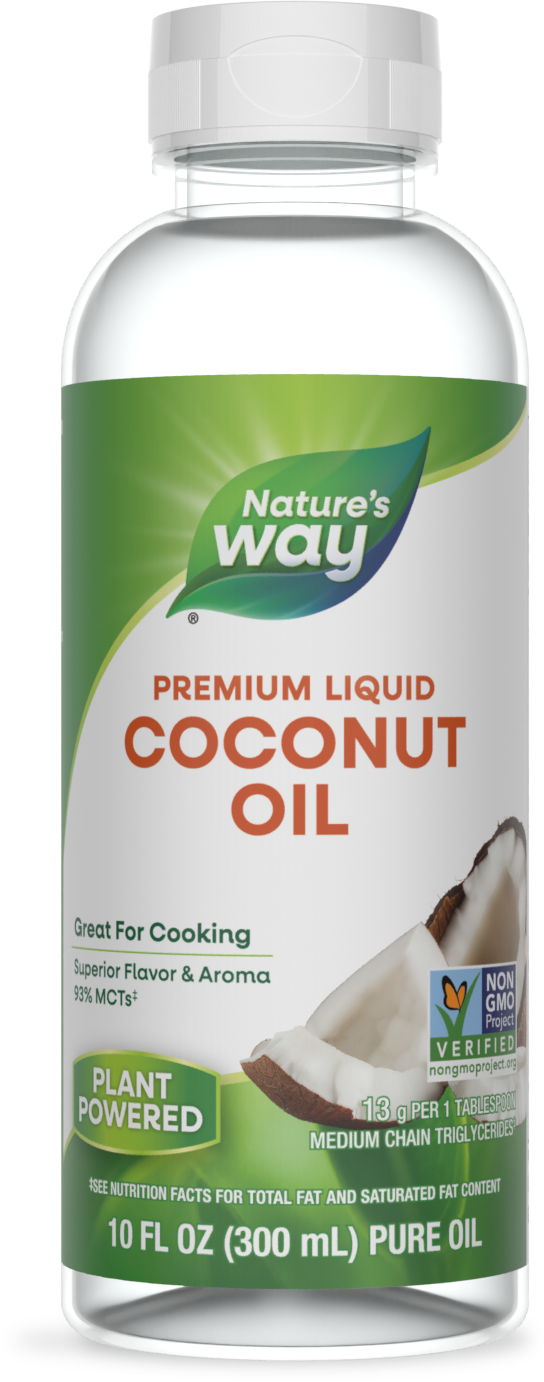 Nature's Way® Liquid Coconut Oil | Aceite de Coco Líquido | 10 fl oz (300 mL)