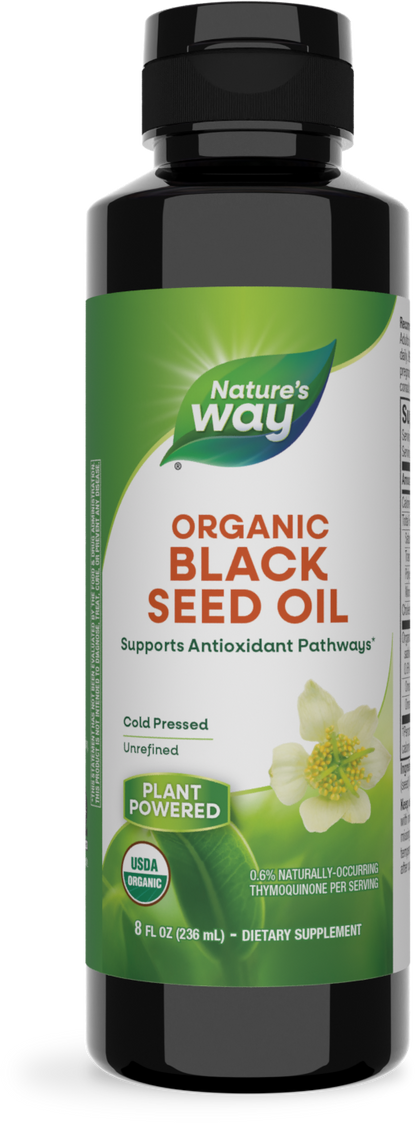 Nature's Way® Organic Black Seed Oil | Aceite Orgánico de Semilla Negra | 8 fl oz (236 mL)
