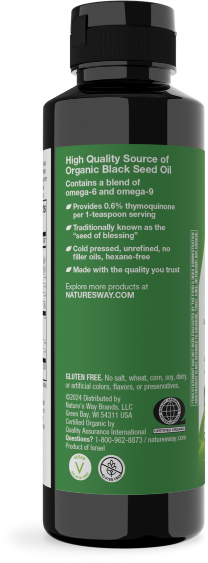 Nature's Way® Organic Black Seed Oil | Aceite Orgánico de Semilla Negra | 8 fl oz (236 mL)
