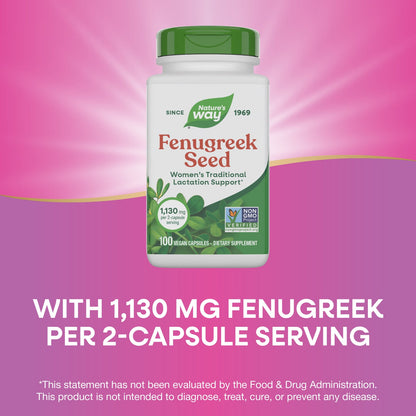 Nature's Way® Fenugreek Seed | Semilla de Fenogreco | 100 Cápsulas Vegetales