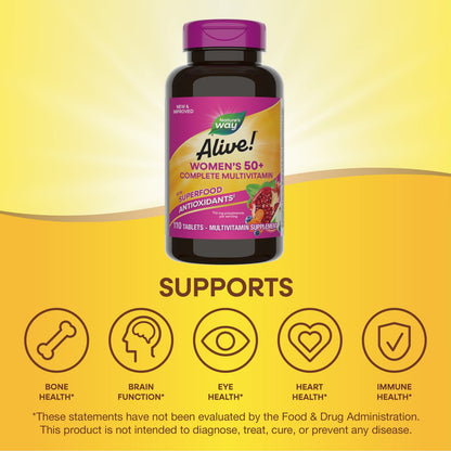 Nature's Way® Alive!® Women's Complete Multivitamin | Multivitamínico para Mujer | 50 Tabletas