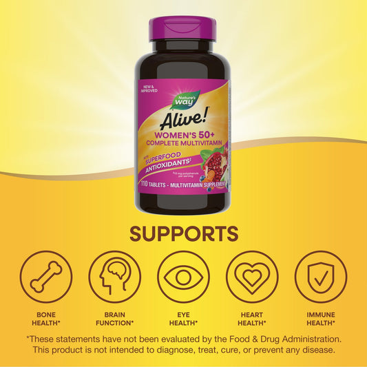 Nature's Way® Alive!® Women's Complete Multivitamin | Multivitamínico para Mujer | 50 Tabletas