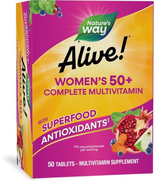 Nature's Way® Alive!® Multivitamínico Completo para Mujeres 50+ | 50 Tabletas