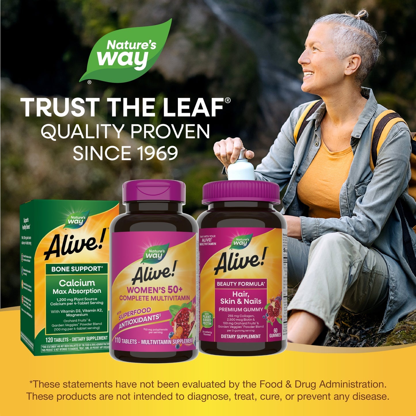 Nature's Way® Alive!® Women's 50+ Complete Multivitamin | Multivitamínico para Mujeres 50+ | 110 Tabletas