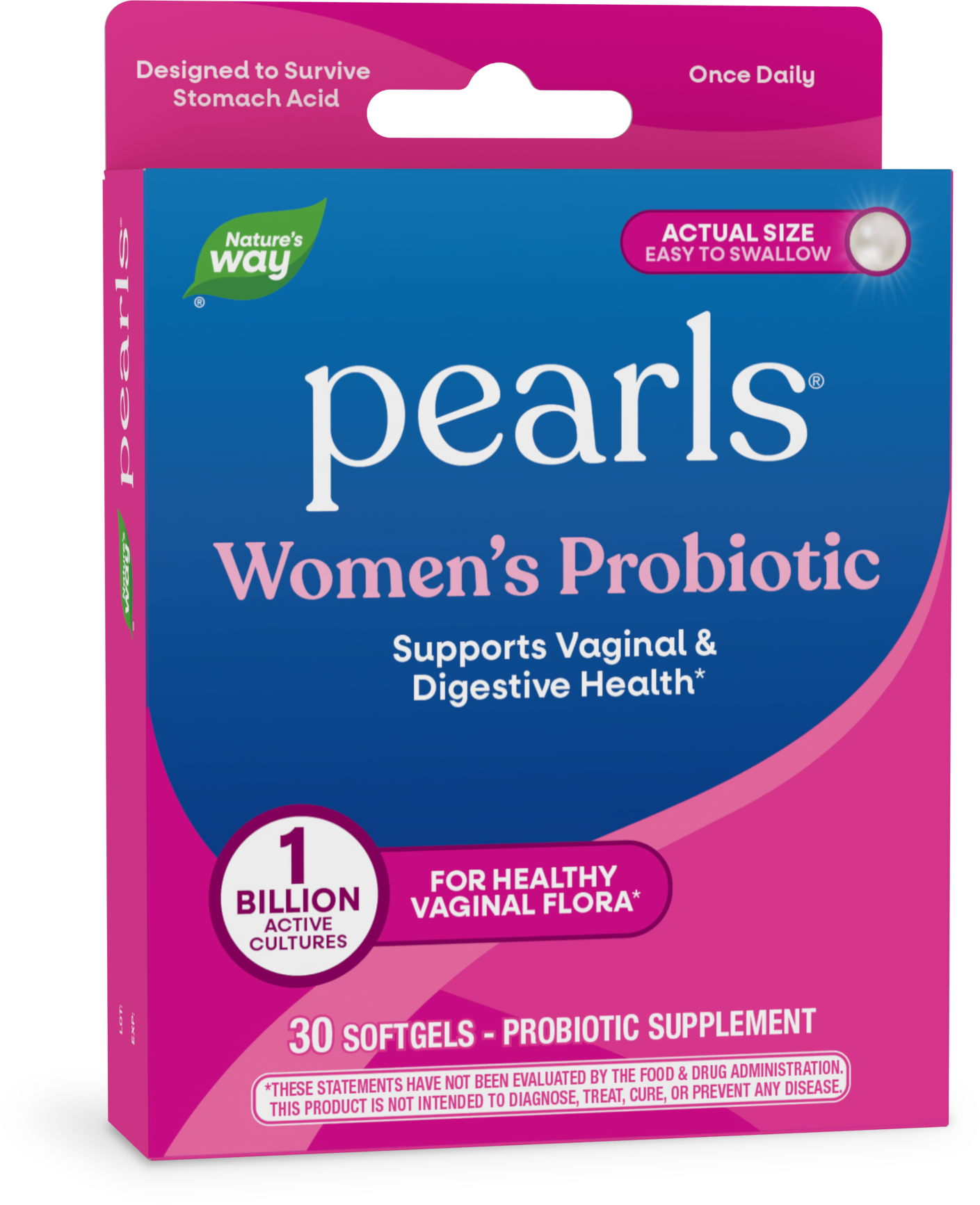 Nature's Way® Probiotic Pearls® Women's | Probiótico para la Salud Femenina | 30 Cápsulas Blandas (Softgels)
