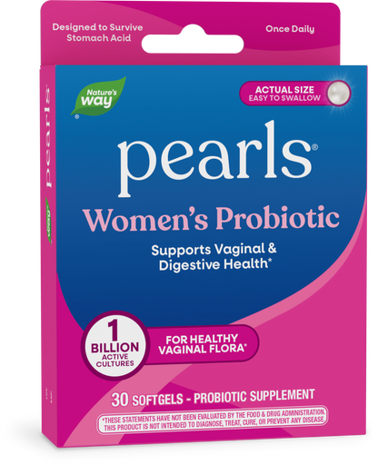 Nature's Way® Probiotic Pearls® Women's | Probiótico para la Salud Femenina | 30 Cápsulas Blandas (Softgels)