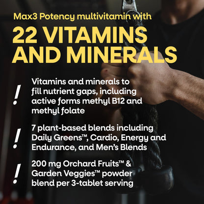 Nature's Way® Alive!® Max3 Potency Men's Complete Multivitamin | Multivitamínico para Hombre | 90 Tabletas