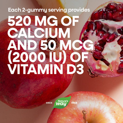 Nature's Way® Alive!® Calcium + Vitamin D3 Gummies | Calcio + Vitamina D3 | 60 Gomitas