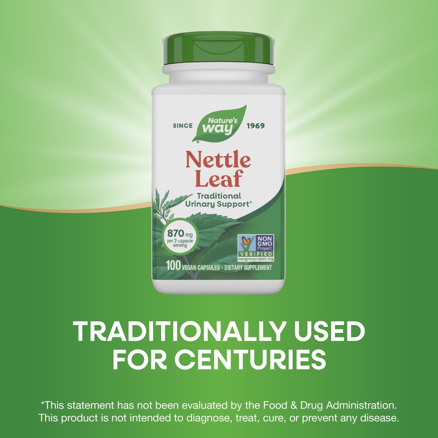 Nature's Way® Nettle Leaf | Hoja de Ortiga | 100 Cápsulas Vegetales