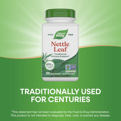 Nature's Way® Nettle Leaf | Hoja de Ortiga | 100 Cápsulas Vegetales