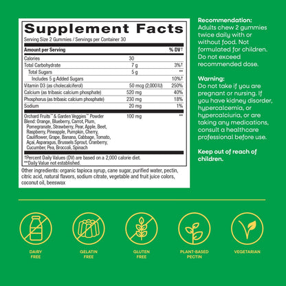 Nature's Way® Alive!® Calcium + Vitamin D3 Gummies | Calcio + Vitamina D3 | 60 Gomitas