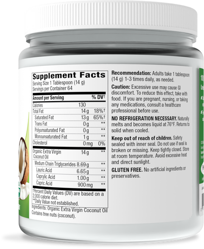 Nature's Way® Organic Extra Virgin Coconut Oil | Aceite de Coco Extra Virgen Orgánico | 16 oz (454 g)