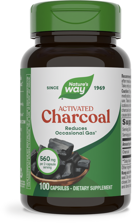Nature's Way® Activated Charcoal | Carbón Activado | 100 Cápsulas