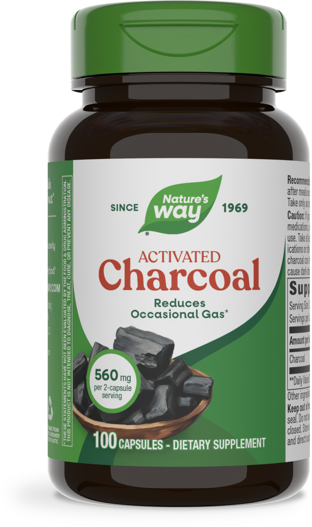 Nature's Way® Activated Charcoal | Carbón Activado | 100 Cápsulas
