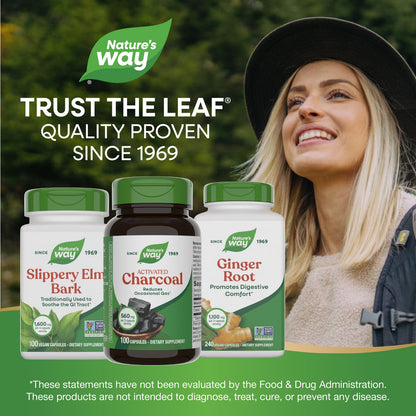 Nature's Way® Activated Charcoal | Carbón Activado | 100 Cápsulas