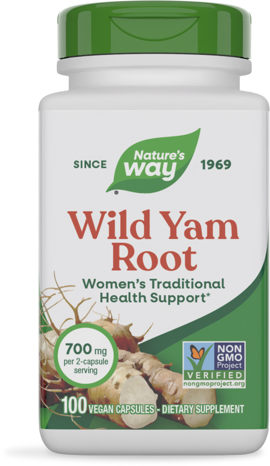 Nature's Way® Wild Yam Root | 100 Cápsulas Veganas