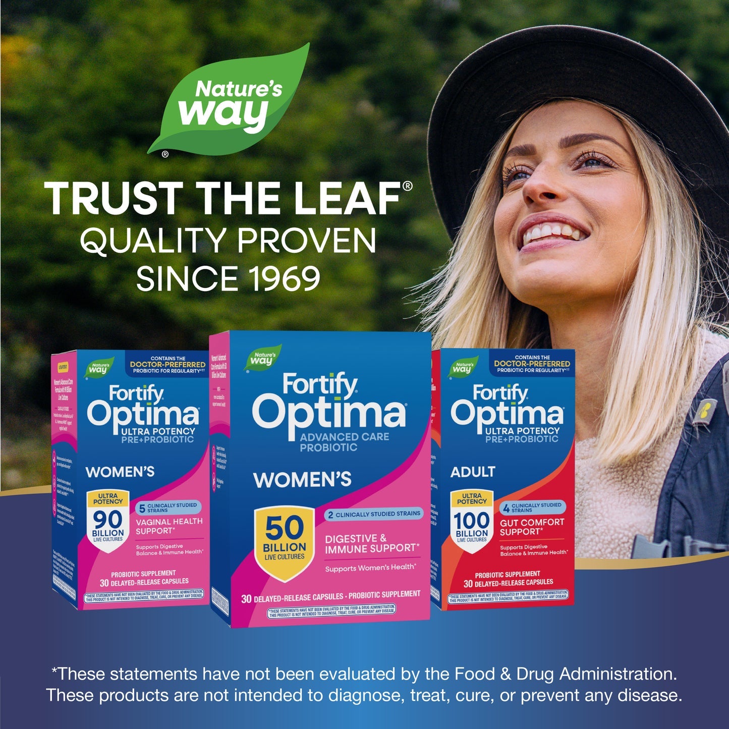 Nature's Way® Fortify® Optima® Women's Advanced Care Probiotic 50 Billion | 30 Cápsulas de Liberación Retardada