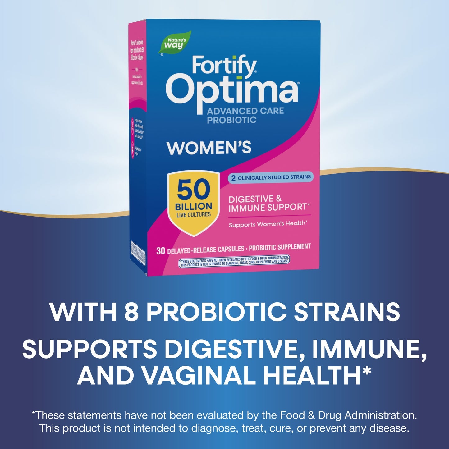 Nature's Way® Fortify® Optima® Women's Advanced Care Probiotic 50 Billion | 30 Cápsulas de Liberación Retardada