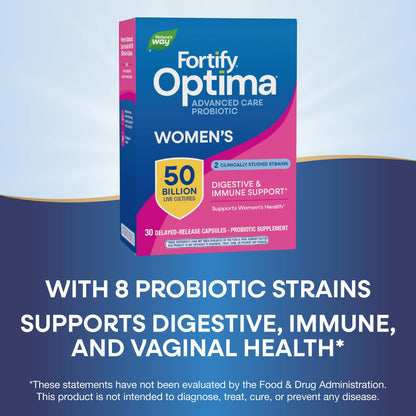 Nature's Way® Fortify® Optima® Women's Advanced Care Probiotic 50 Billion | 30 Cápsulas de Liberación Retardada