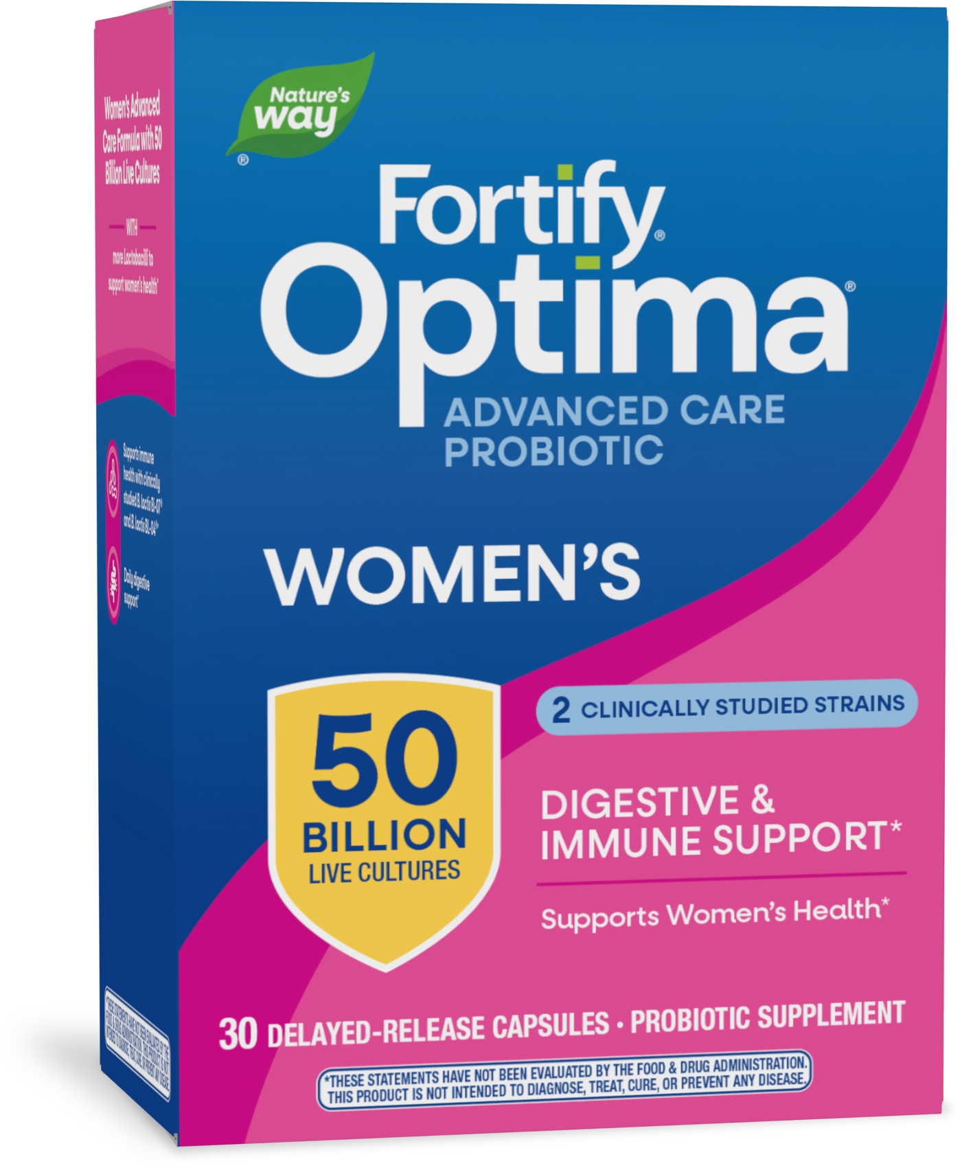 Nature's Way® Fortify® Optima® Women's Advanced Care Probiotic 50 Billion | 30 Cápsulas de Liberación Retardada