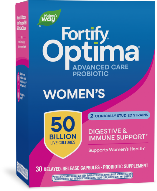 Nature's Way® Fortify® Optima® Women's Advanced Care Probiotic 50 Billion | 30 Cápsulas de Liberación Retardada