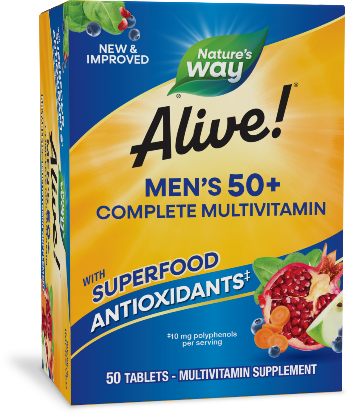 Nature's Way® Alive!® Multivitamínico Completo para Hombres 50+ | 50 Tabletas