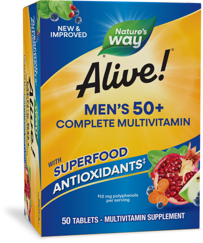 Nature's Way® Alive!® Multivitamínico Completo para Hombres 50+ | 50 Tabletas