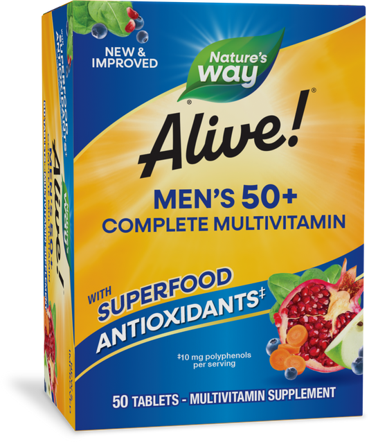Nature's Way® Alive!® Multivitamínico Completo para Hombres 50+ | 50 Tabletas