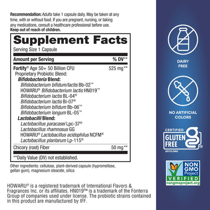 Nature's Way® Fortify® Age 50+ Probiotic | 50 Billion CFU | 30 Cápsulas Vegetales