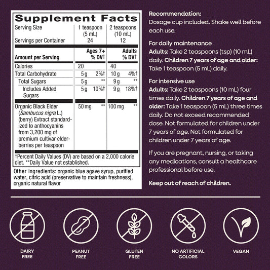 Nature's Way® Sambucus Traditional Immune Syrup | Jarabe Tradicional de Saúco Negro | 4 fl oz (120 mL)