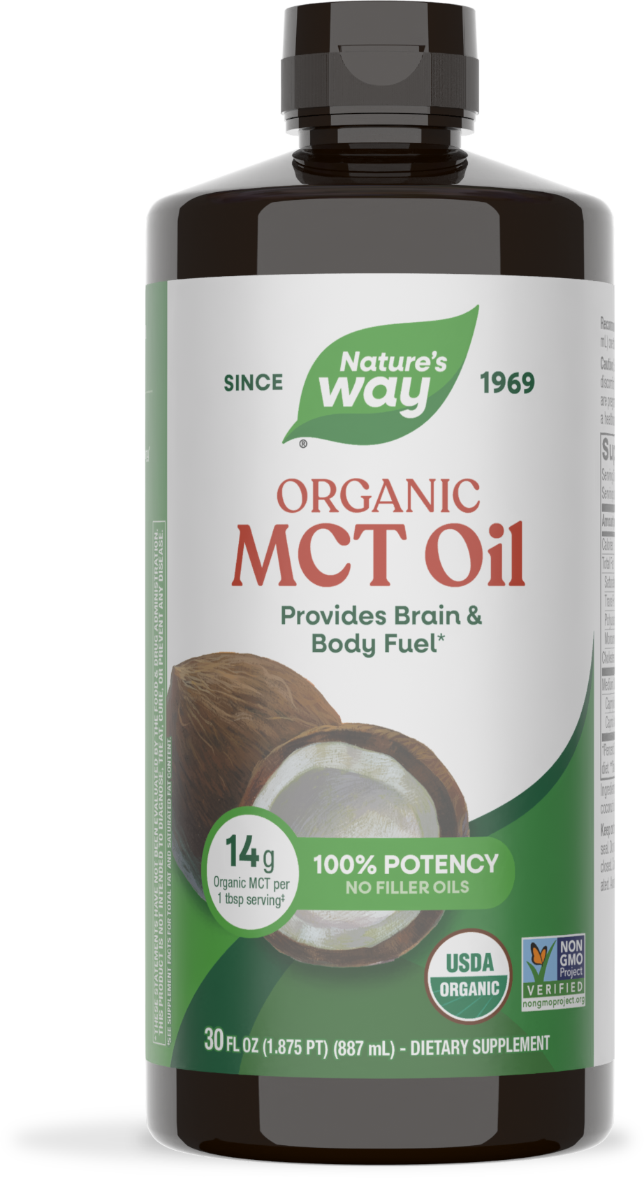 Nature's Way® Organic MCT Oil | Aceite MCT Orgánico | 30 fl oz (887 mL)