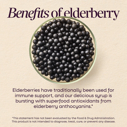 Nature's Way® Sambucus Immune Elderberry Syrup | Jarabe de Saúco para el Sistema Inmunológico | 4 fl oz (120 mL)
