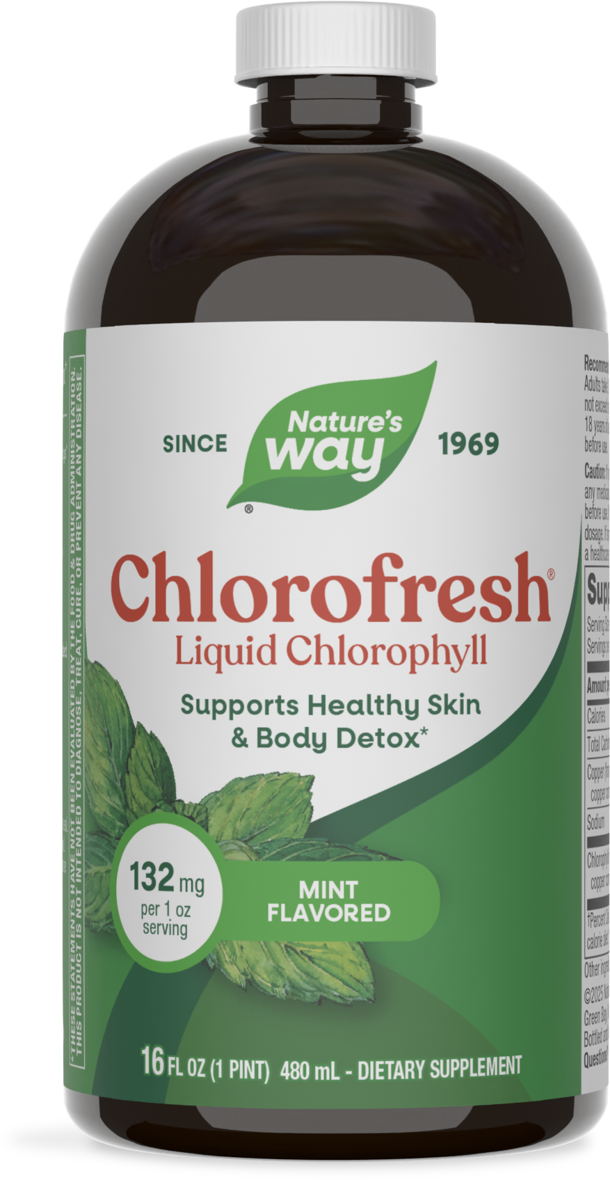 Nature's Way® Chlorofresh® Liquid Mint | Clorofila Líquida Sabor Menta | 16 fl oz (473 mL)