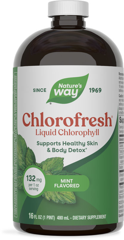 Nature's Way® Chlorofresh® Liquid Mint | Clorofila Líquida Sabor Menta | 16 fl oz (473 mL)