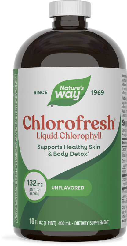 Nature's Way® Chlorofresh® Liquid Chlorophyll Unflavored | Clorofila Líquida Sin Sabor | 16 fl oz (480 mL)