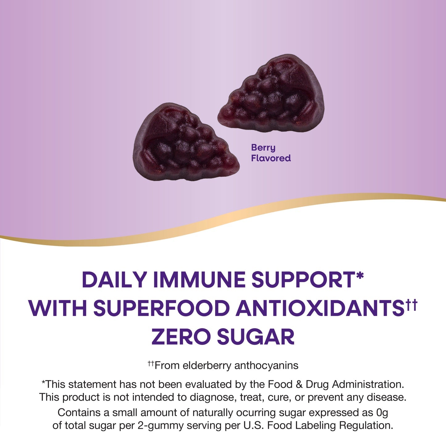 Nature's Way® Sambucus® Zero Sugar Immune Gummies | Gomitas de Saúco Negro Sin Azúcar | 50 Gomitas