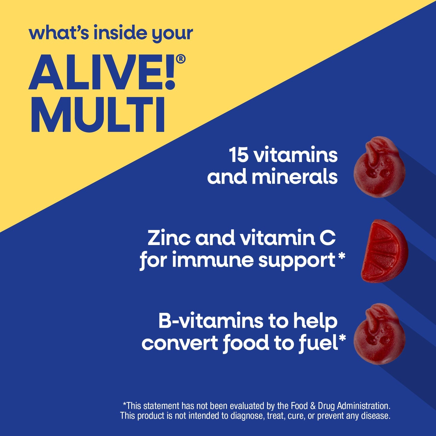 Nature's Way® Alive!® Multivitamínico para Hombres 50+ en Gomitas | Sabor Frutas | 60 Gomitas